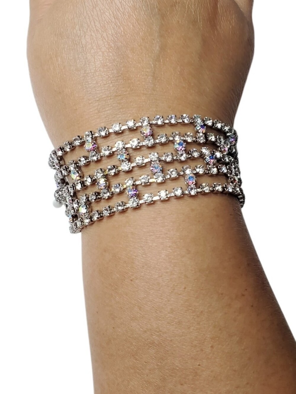 Vtg. Sparkly Crystals Rhinestones Bracelet